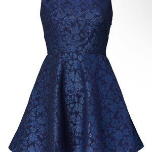Love by Theia, Elegant Blue Floral Mini Dress